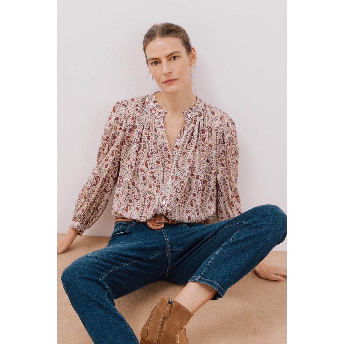 CORTEFIEL - Blusa Manga Larga Casual Mujer Cortefiel