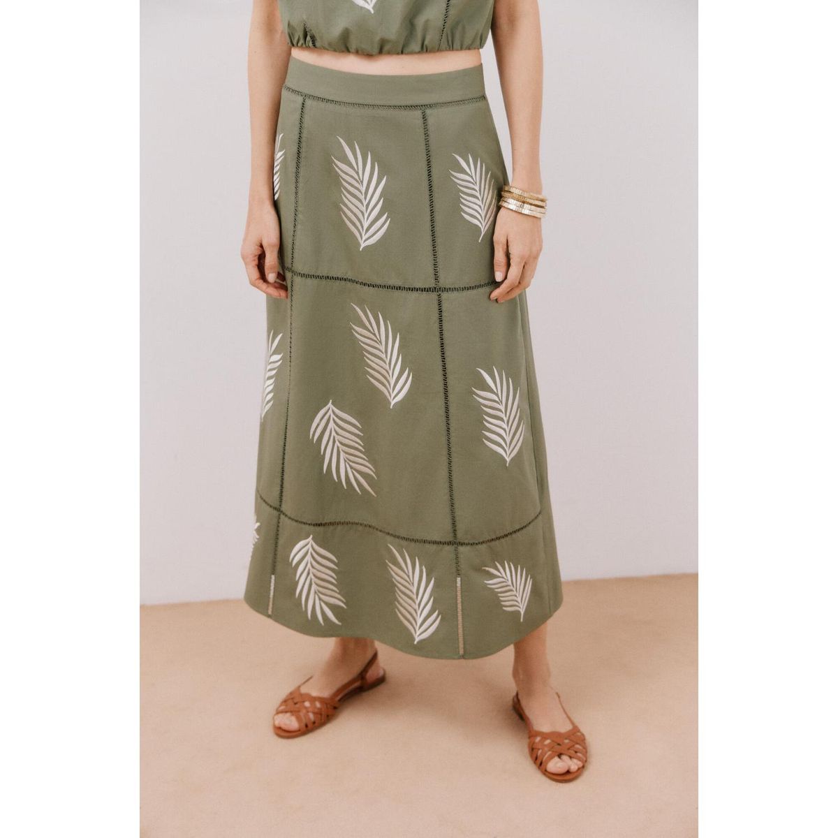 CORTEFIEL - Falda Larga 100% Algodón Mujer Cortefiel