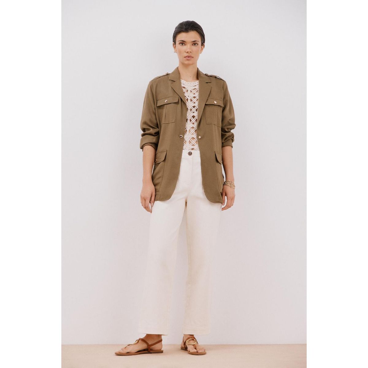 CORTEFIEL - Pantalón 100% Algodón Mujer Cortefiel