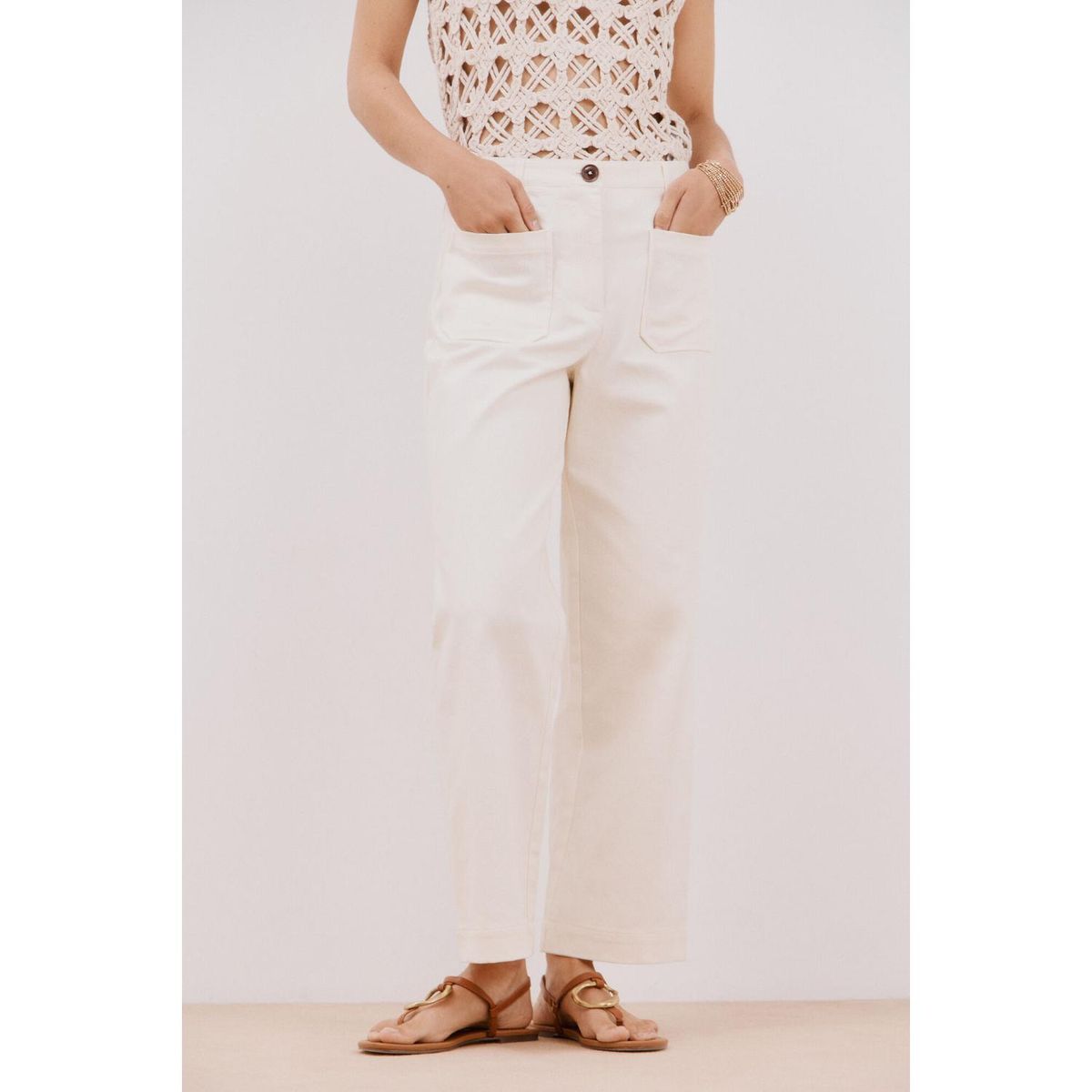 CORTEFIEL - Pantalón 100% Algodón Mujer Cortefiel.