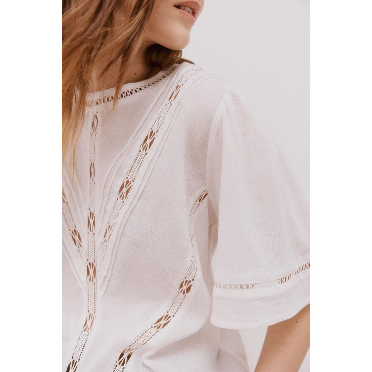 CORTEFIEL - Blusa Manga Corta 100% Algodón Mujer Cortefiel