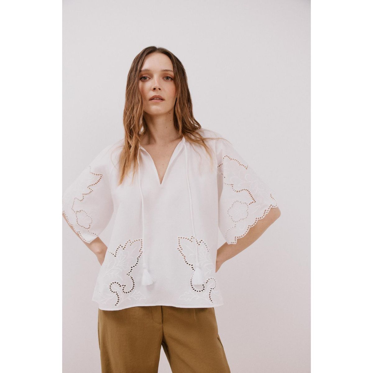 CORTEFIEL - Blusa Manga Corta 100% Algodón Mujer Cortefiel