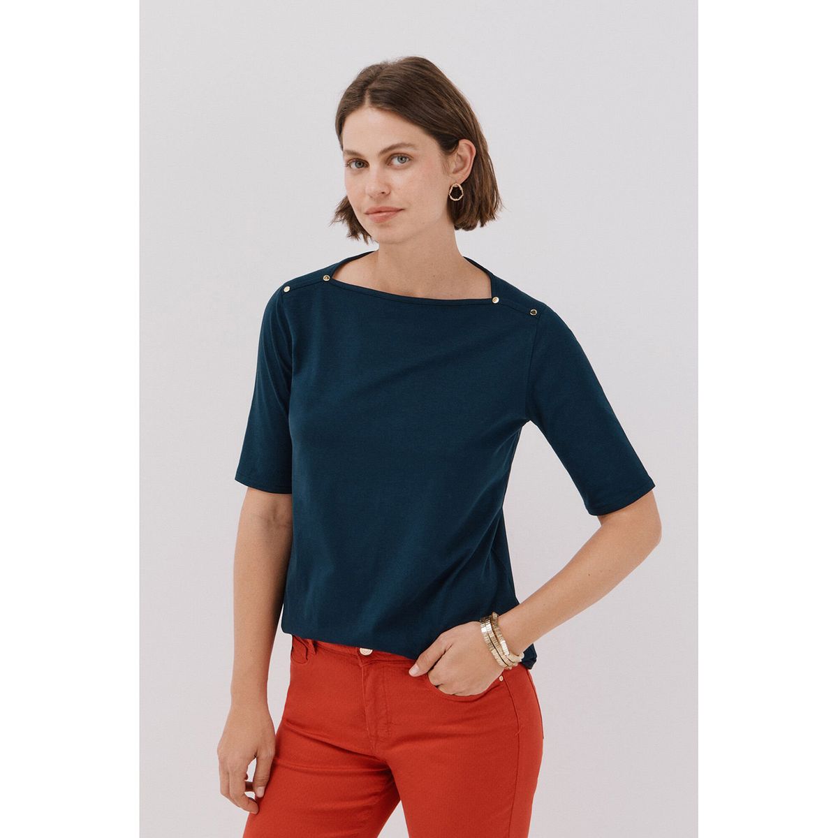 CORTEFIEL - Polo Manga Corta Algodón Mujer Cortefiel