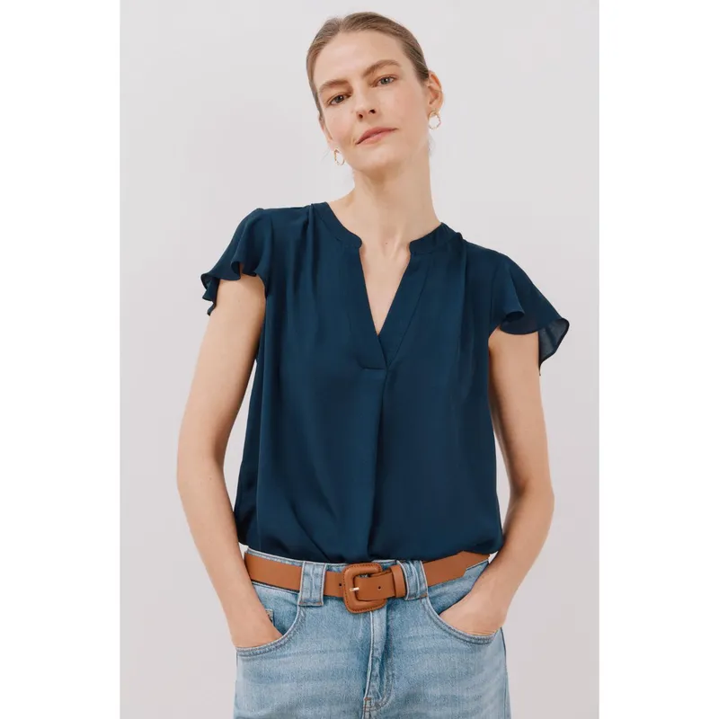 CORTEFIEL - Blusa Manga Corta Casual Mujer Cortefiel