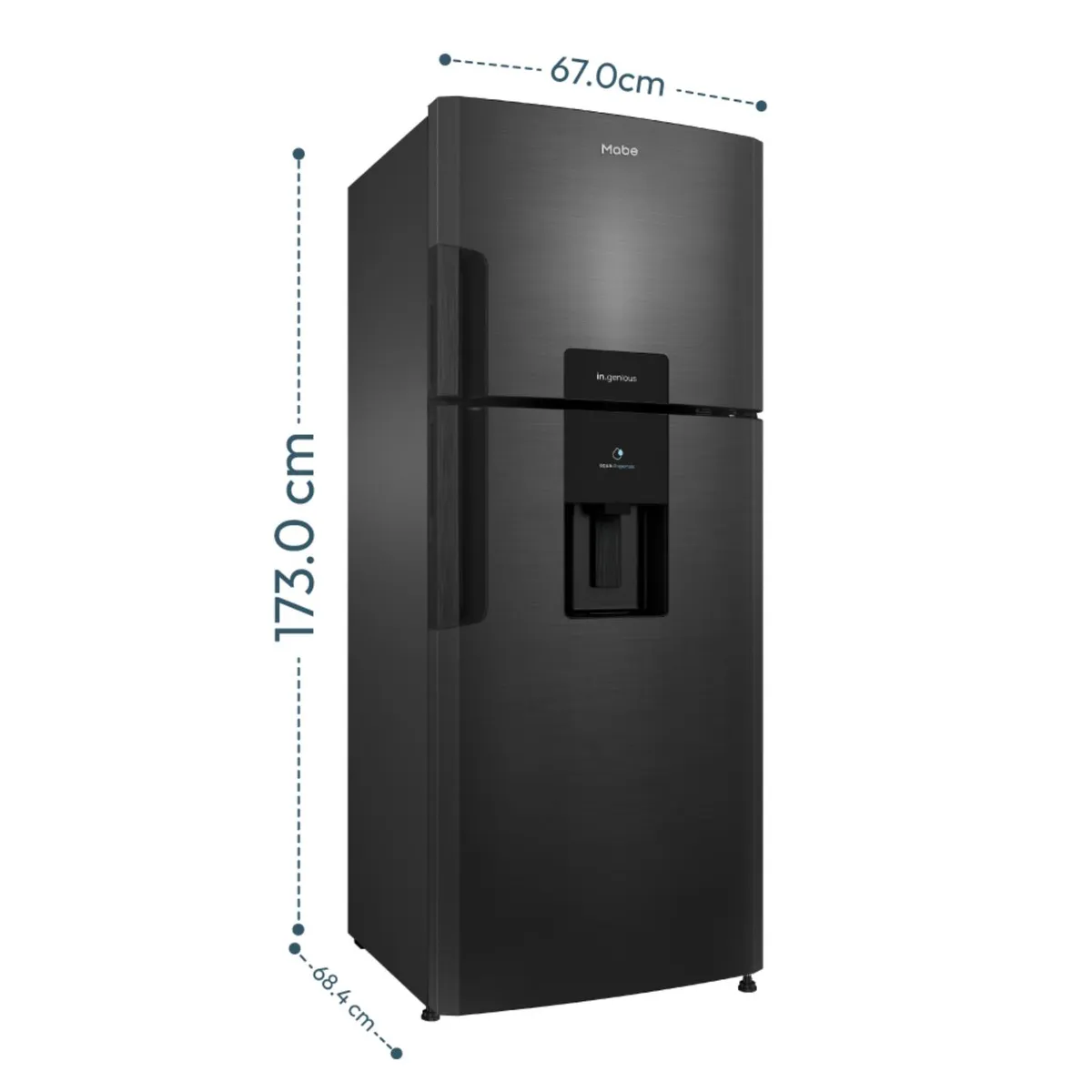 Mabe - Refrigeradora No Frost 382L Black Steel RMP415ZPC Mabe