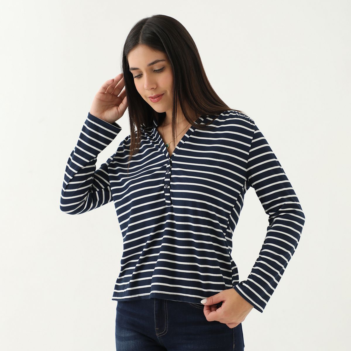 UNIVERSITY CLUB - Polo Manga Larga Casual Mujer University Club