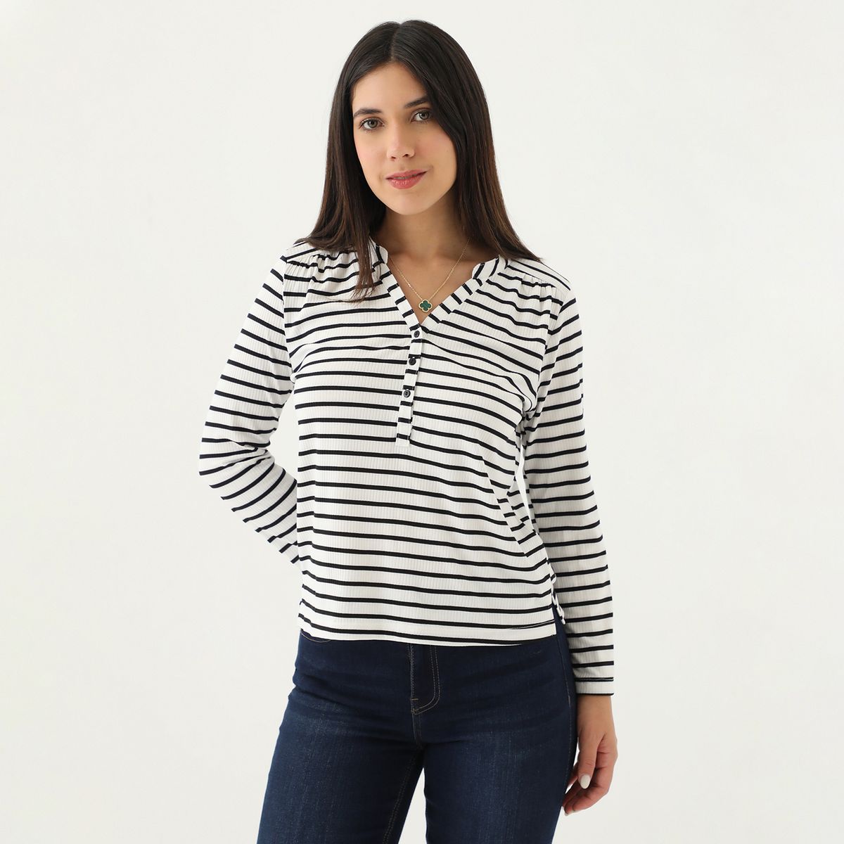 UNIVERSITY CLUB - Polo Manga Larga Casual Mujer University Club