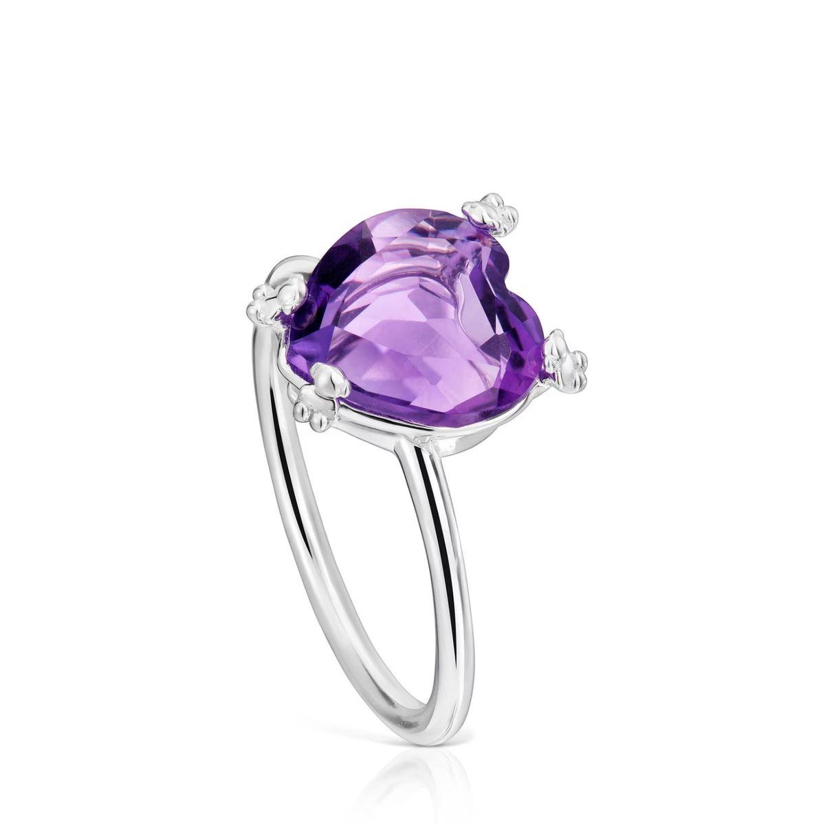TOUS - Anillo Plata Corazon Amatista N14