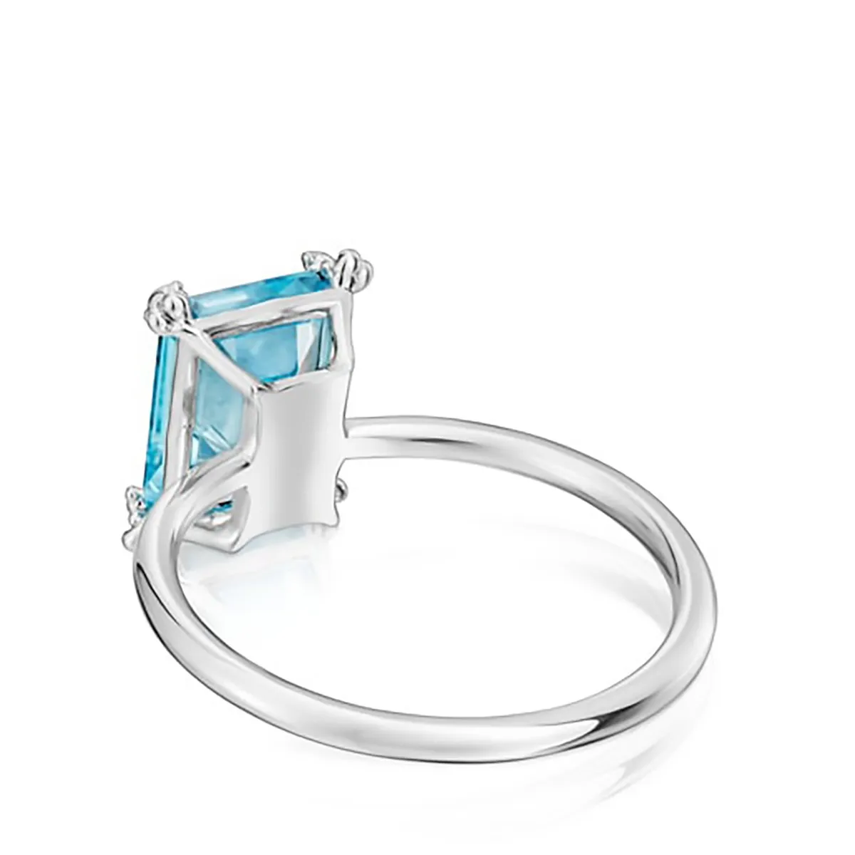 TOUS - Anillo Plata 1Ley Topacio Azul N12