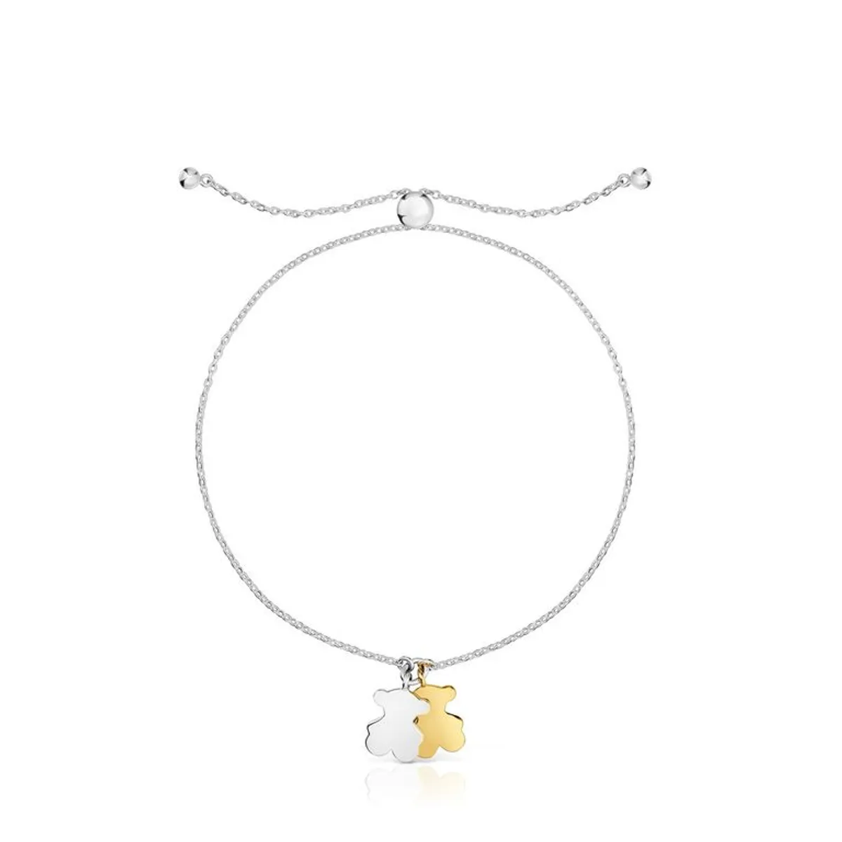 TOUS - Pulsera Plata  Bano Oro Oso Bicolor