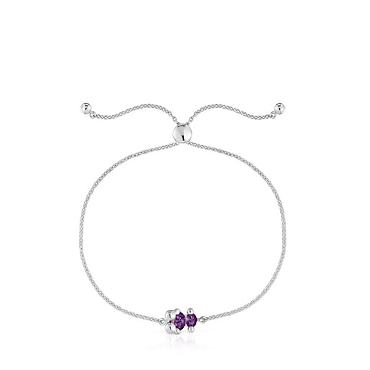 TOUS - Pulsera Plata  Oso Lgg Zafiro Lila