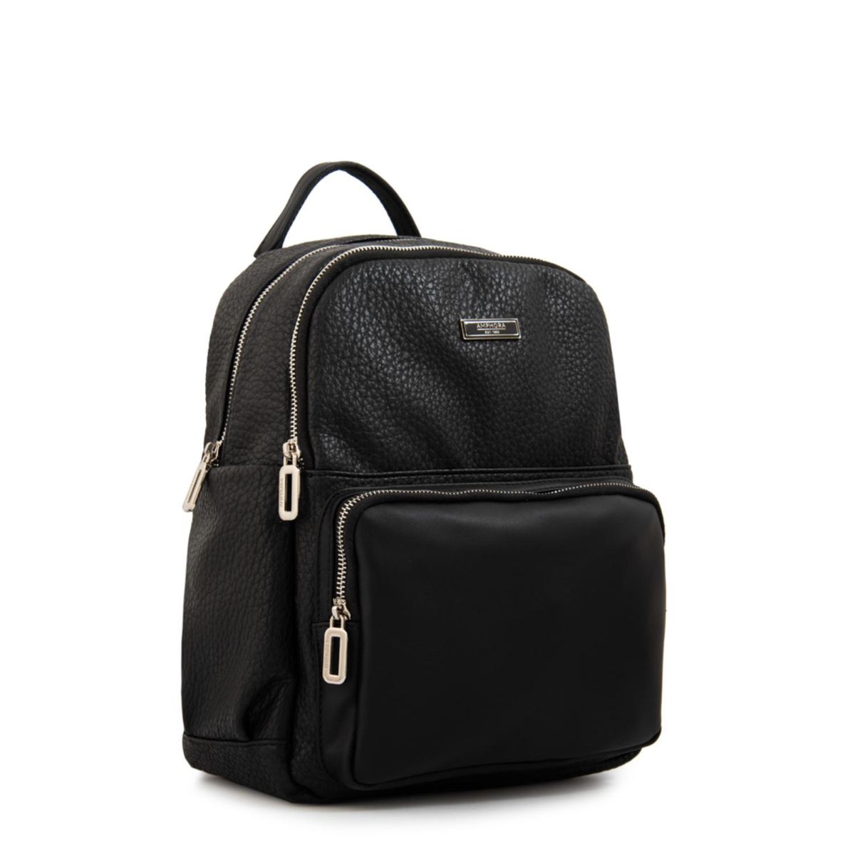 AMPHORA - Mochila  Manchester Negro Y Textura Amphora