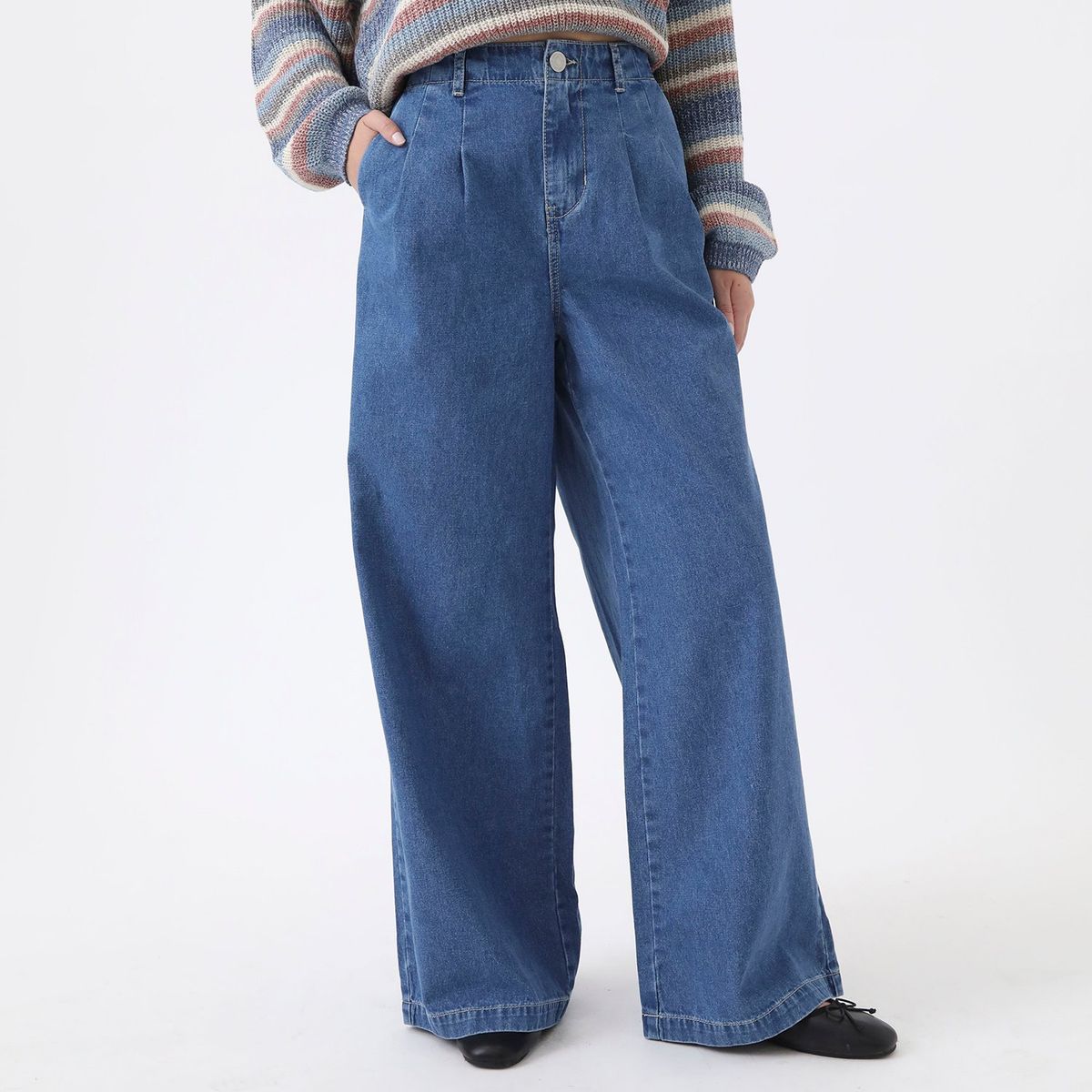 AMERICAN ABBEY - Pantalón Wide 100% Algodón Mujer American Abbey