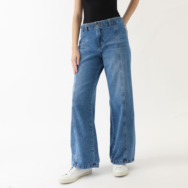 KAYRA POBLET - Jean Wide Leg Tiro Medio Mujer Kayra Poblet 