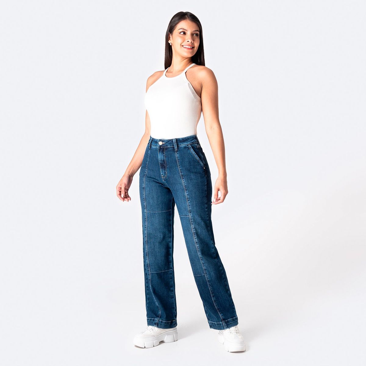 PIONIER - Jean Straight Tiro Alto Mujer Pionier