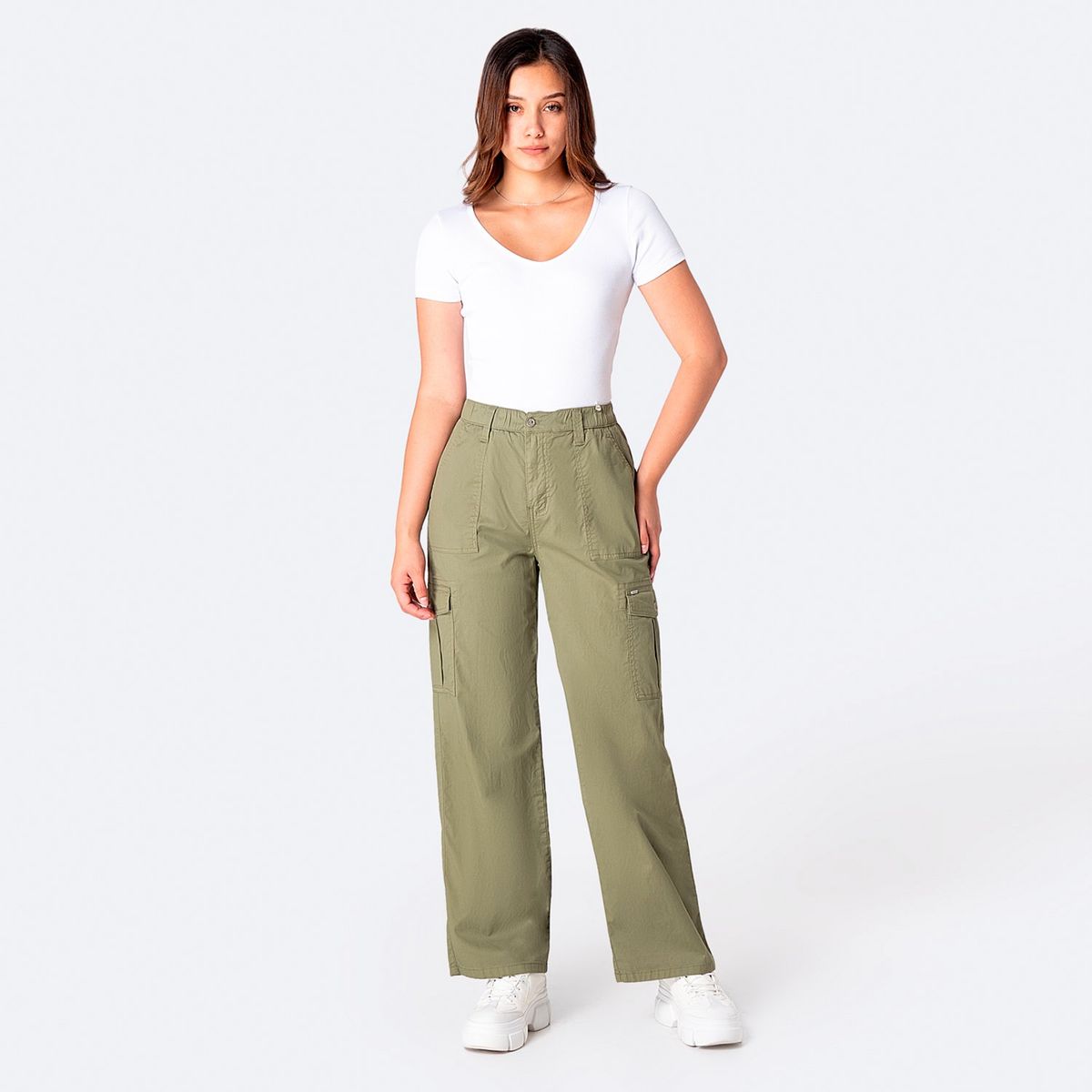 PIONIER - Pantalón Straight Algodón Mujer Pionier