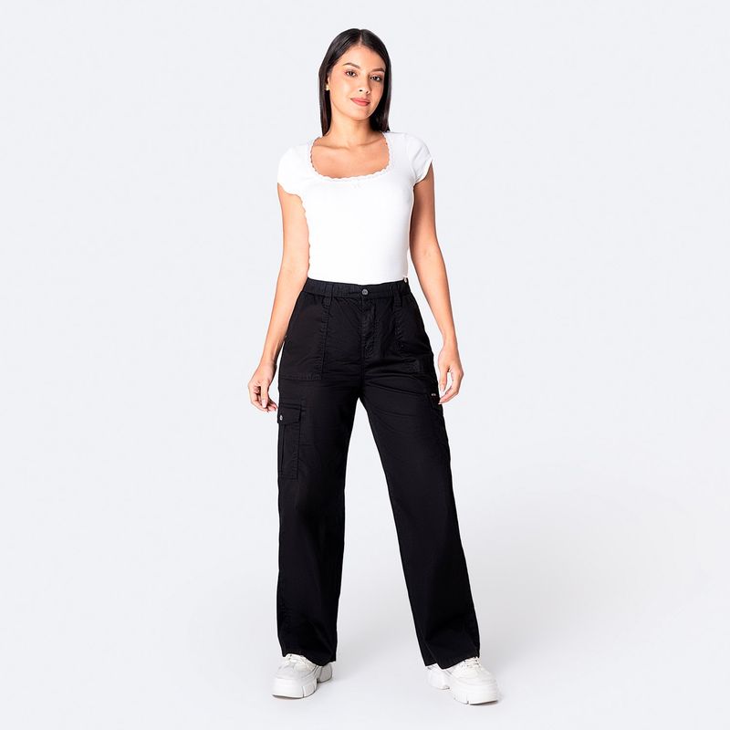 PIONIER - Pantalón Straight Algodón Mujer Pionier