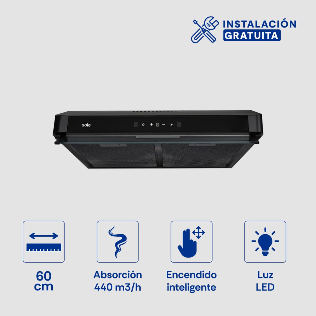 SOLE - Campana Sole Gaia Touch 60cm