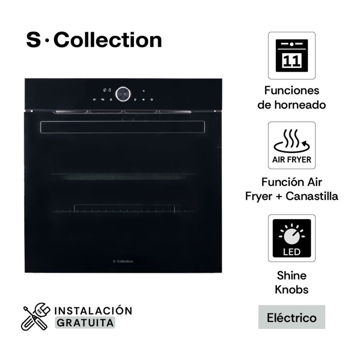 SCOLLECTION - Horno Empotrable Sc Pure Black D1 Air Fryer