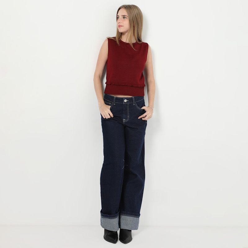 SYBILLA - Jean Baggy 100% Algodón Mujer Sybilla