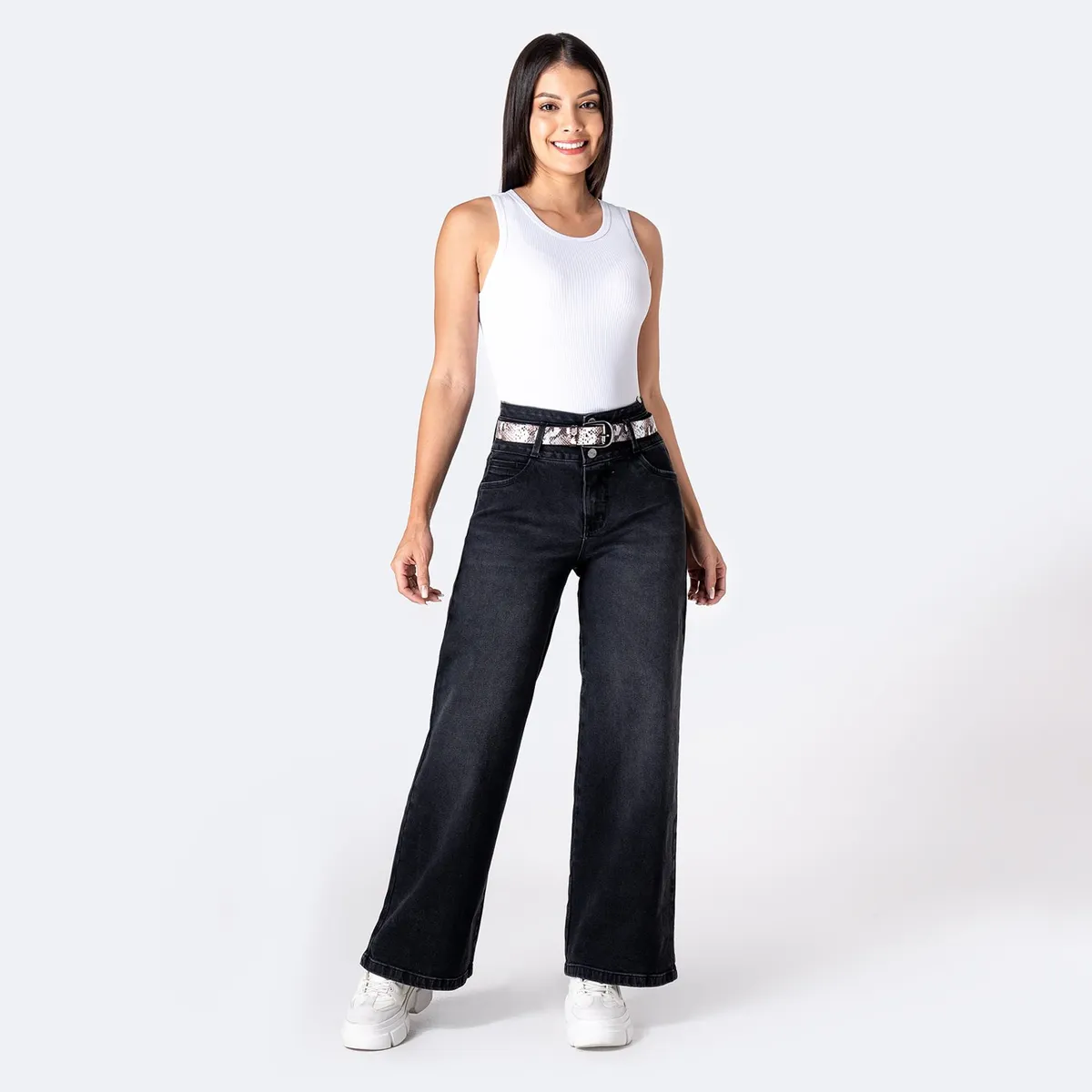 PIONIER - Jean Wide Leg Tiro Alto Mujer Pionier