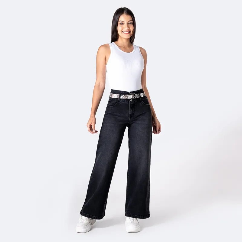 PIONIER - Jean Wide Leg Tiro Alto Mujer Pionier