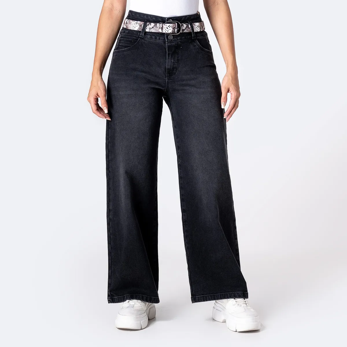 PIONIER - Jean Wide Leg Tiro Alto Mujer Pionier