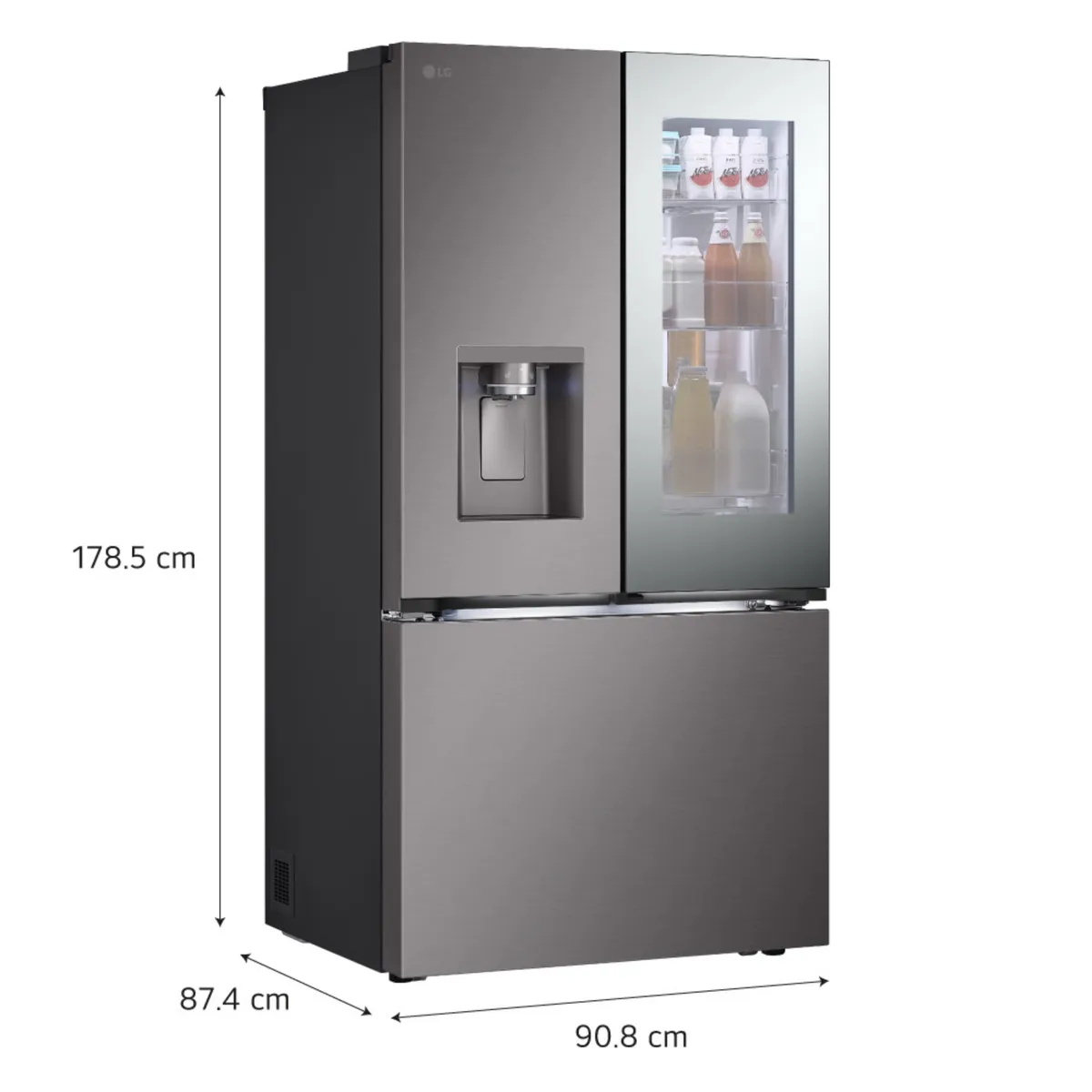 LG - Refrigeradora GM89SXD 738LT Instaview French Door Negro Acero LG