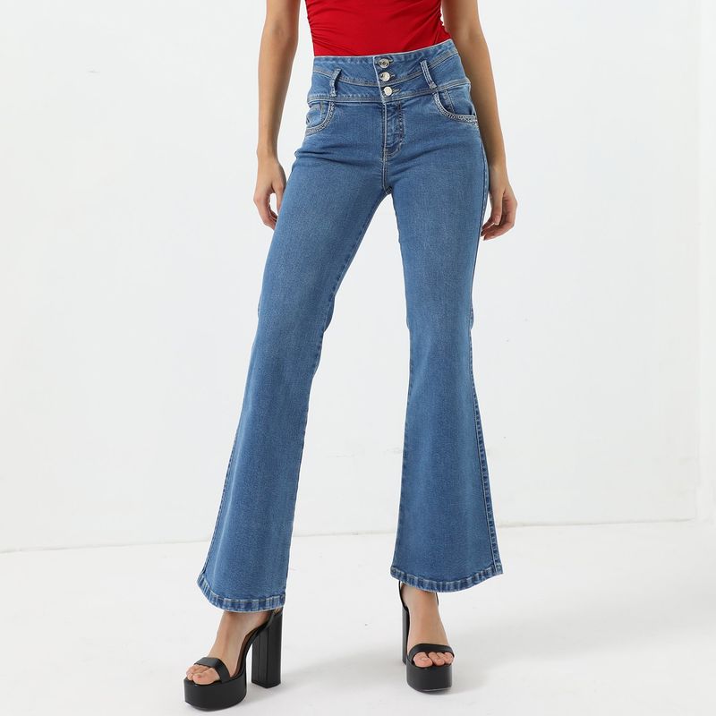 MOSSIMO - Jean Flare Tiro Alto Mujer Mossimo
