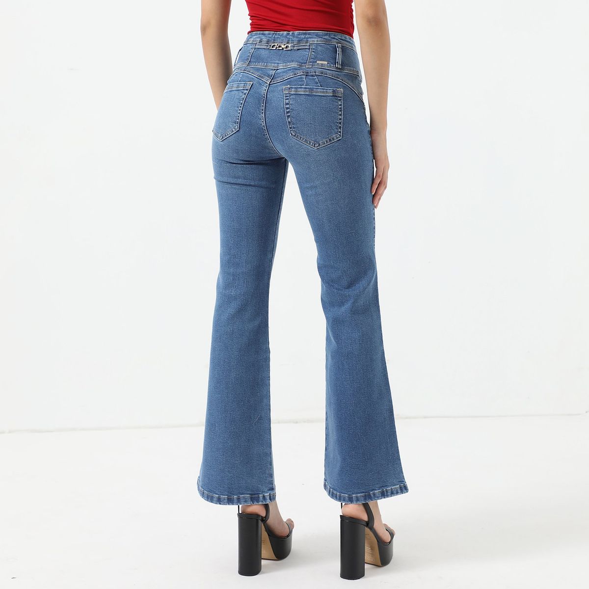 MOSSIMO - Jean Flare Tiro Alto Mujer Mossimo
