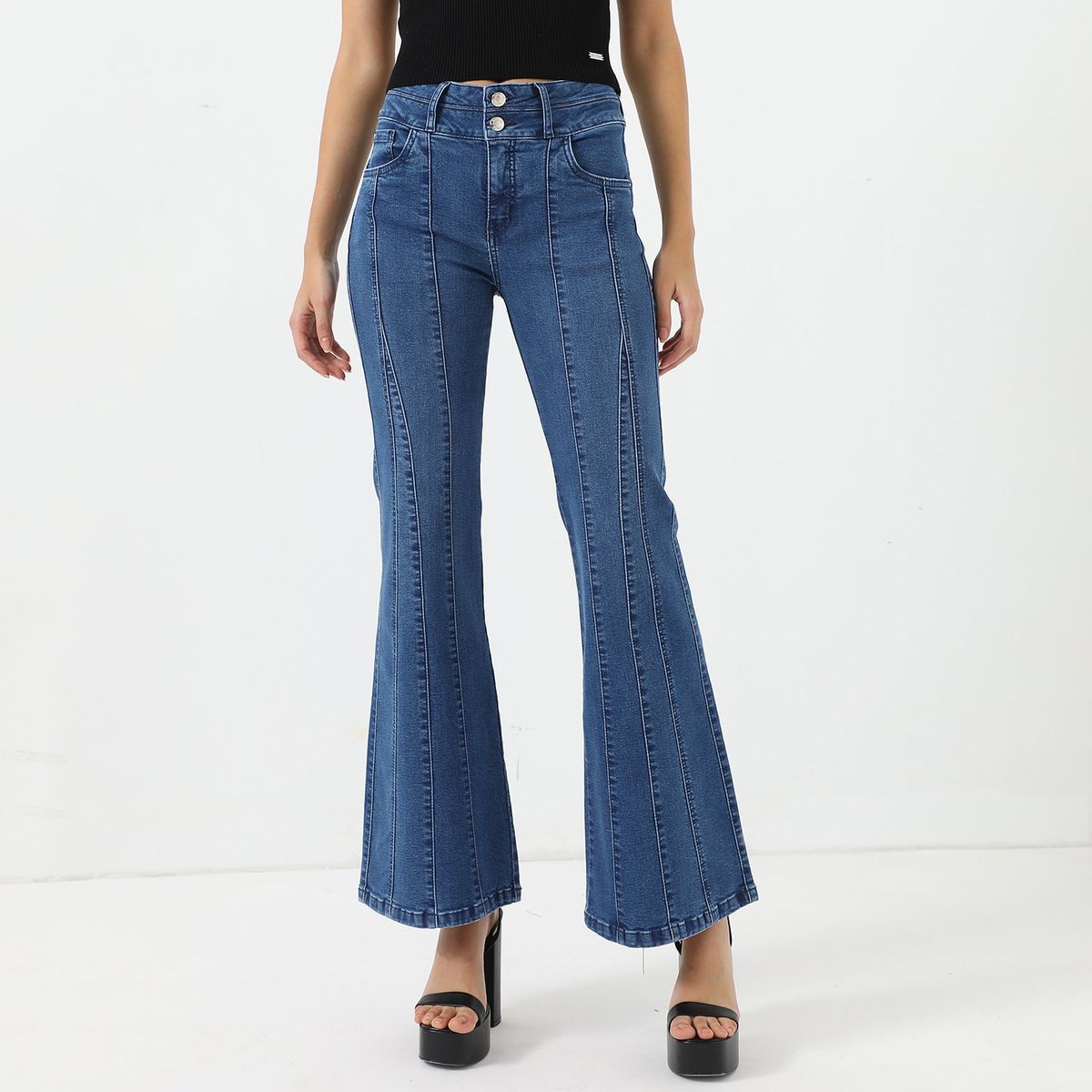 MOSSIMO - Jean Flare Tiro Alto Mujer Mossimo