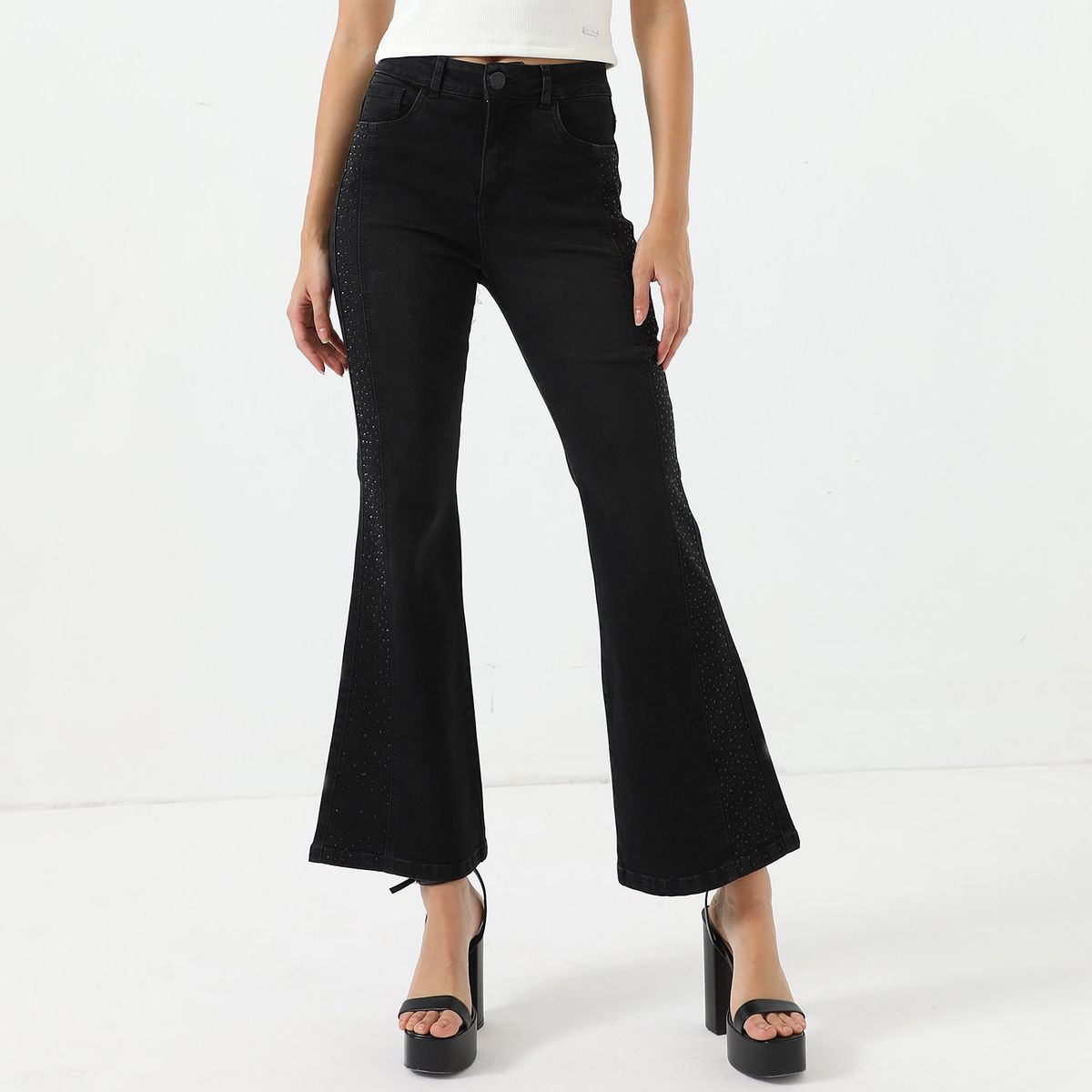 MOSSIMO - Jean Flare Tiro Alto Mujer Mossimo