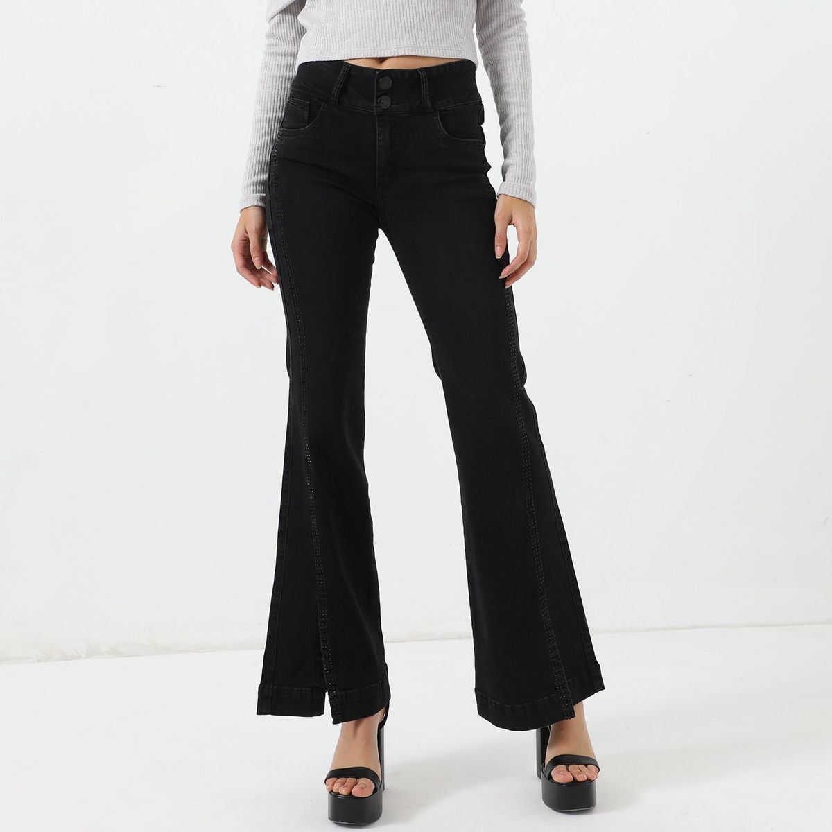 MOSSIMO - Jean Flare Tiro Alto Mujer Mossimo