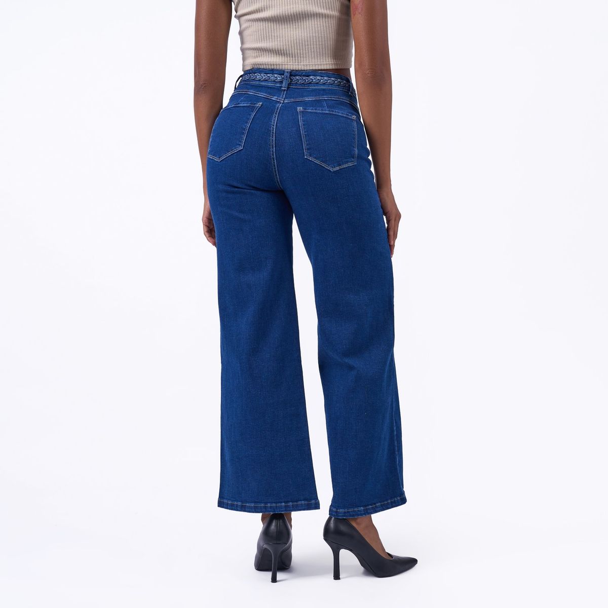 TAYSSIR - Jean Wide Leg Tiro Alto Mujer Tayssir