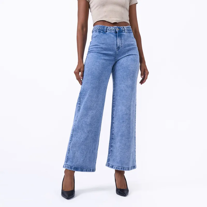 TAYSSIR - Jean Wide Leg Tiro Alto Mujer Tayssir