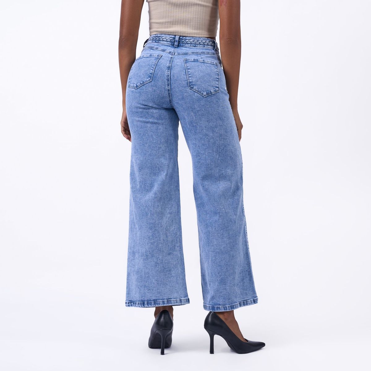 TAYSSIR - Jean Wide Leg Tiro Alto Mujer Tayssir