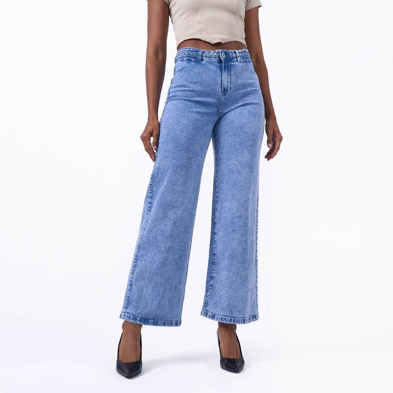 TAYSSIR - Jean Wide Leg Tiro Alto Mujer Tayssir