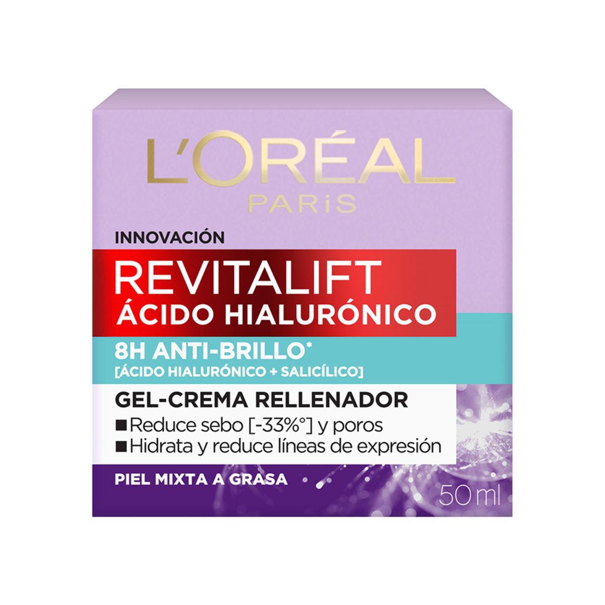 LOREAL PARIS - Pack L'oréal Paris Revitalift: Crema Gel Hialurónico 50ml + Gel Limpiador Salicílico 150ml