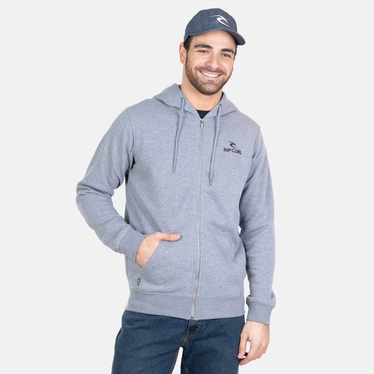 RIP CURL - Polera Fullzipper Algodón Hombre Rip Curl