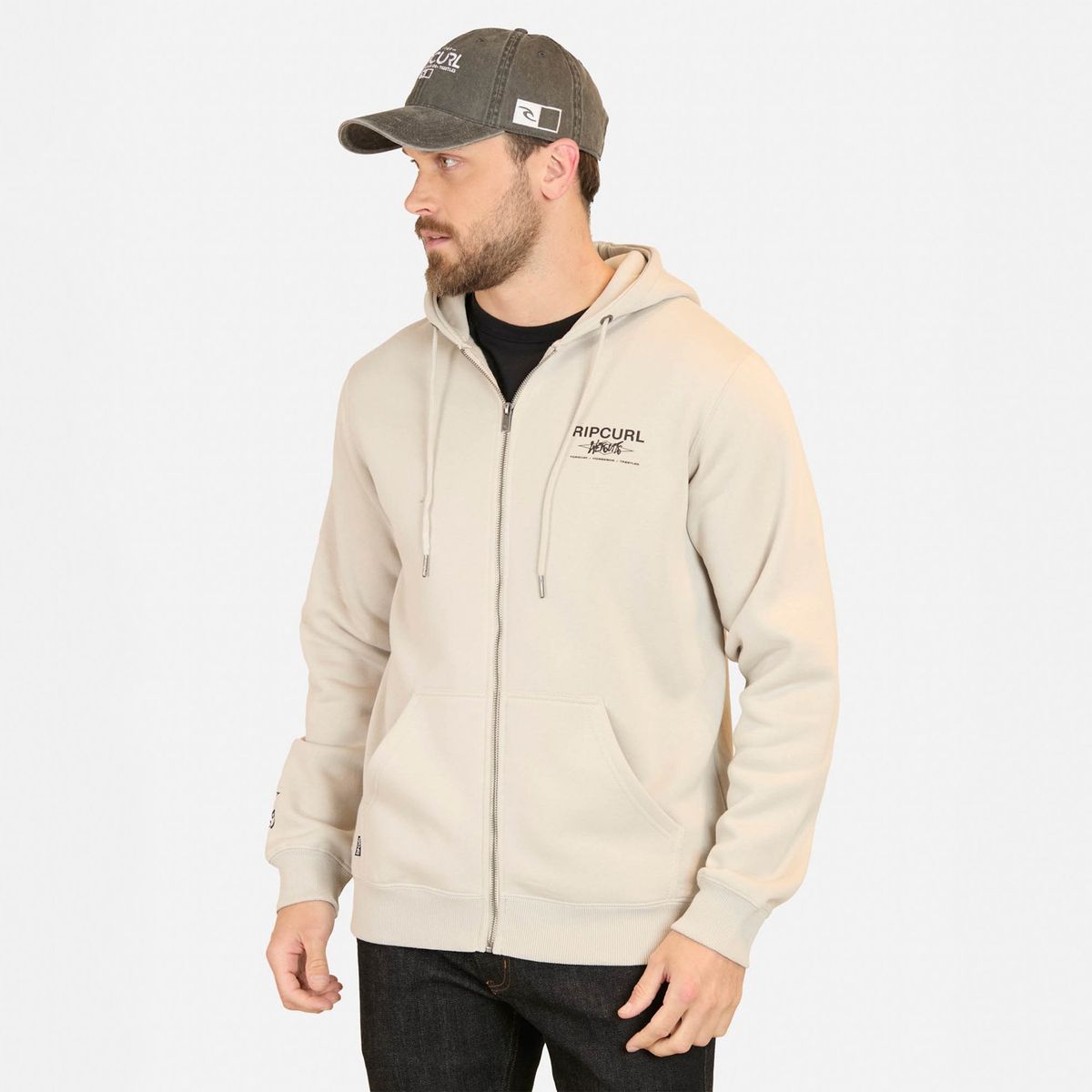 RIP CURL - Polera Fullzipper Algodón Hombre Rip Curl