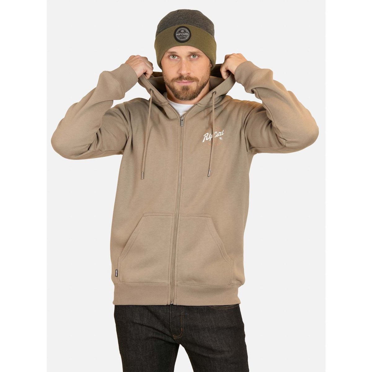 RIP CURL - Polera Fullzipper Algodón Hombre Rip Curl