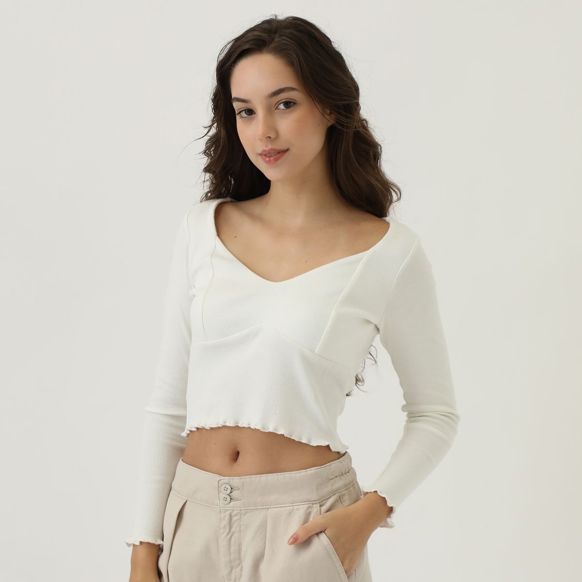 AMERICAN ABBEY - Polo Manga Larga Casual Mujer American Abbey