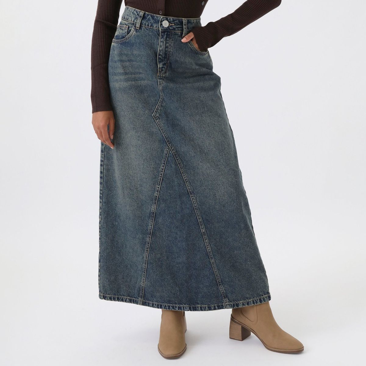 DENIMLAB - Falda Larga Casual Mujer Denimlab