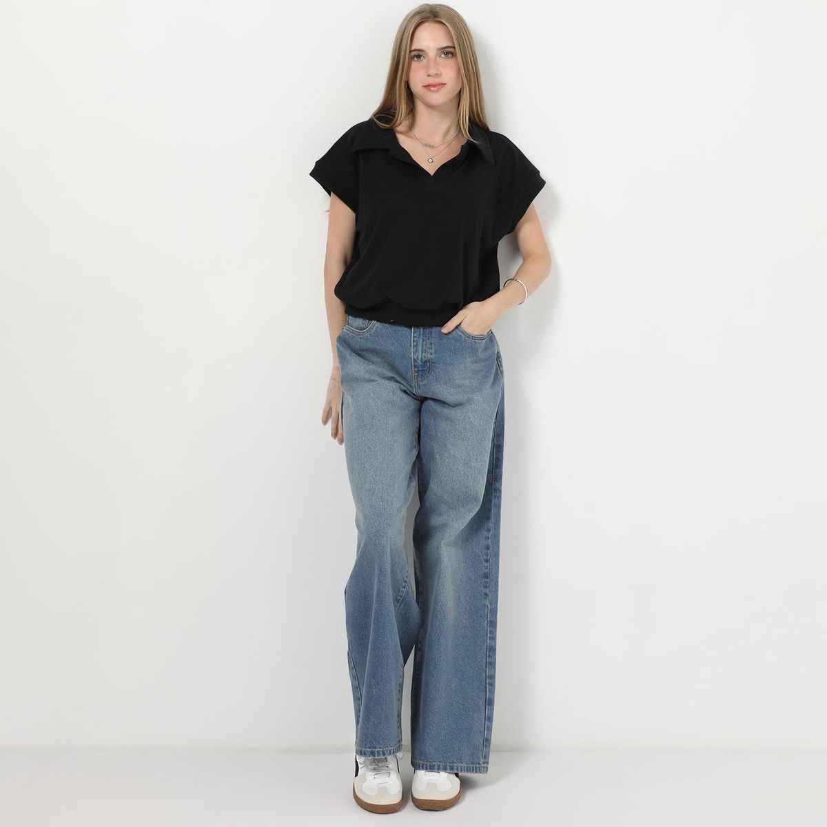 SYBILLA - Jean Baggy 100% Algodón Mujer Sybilla