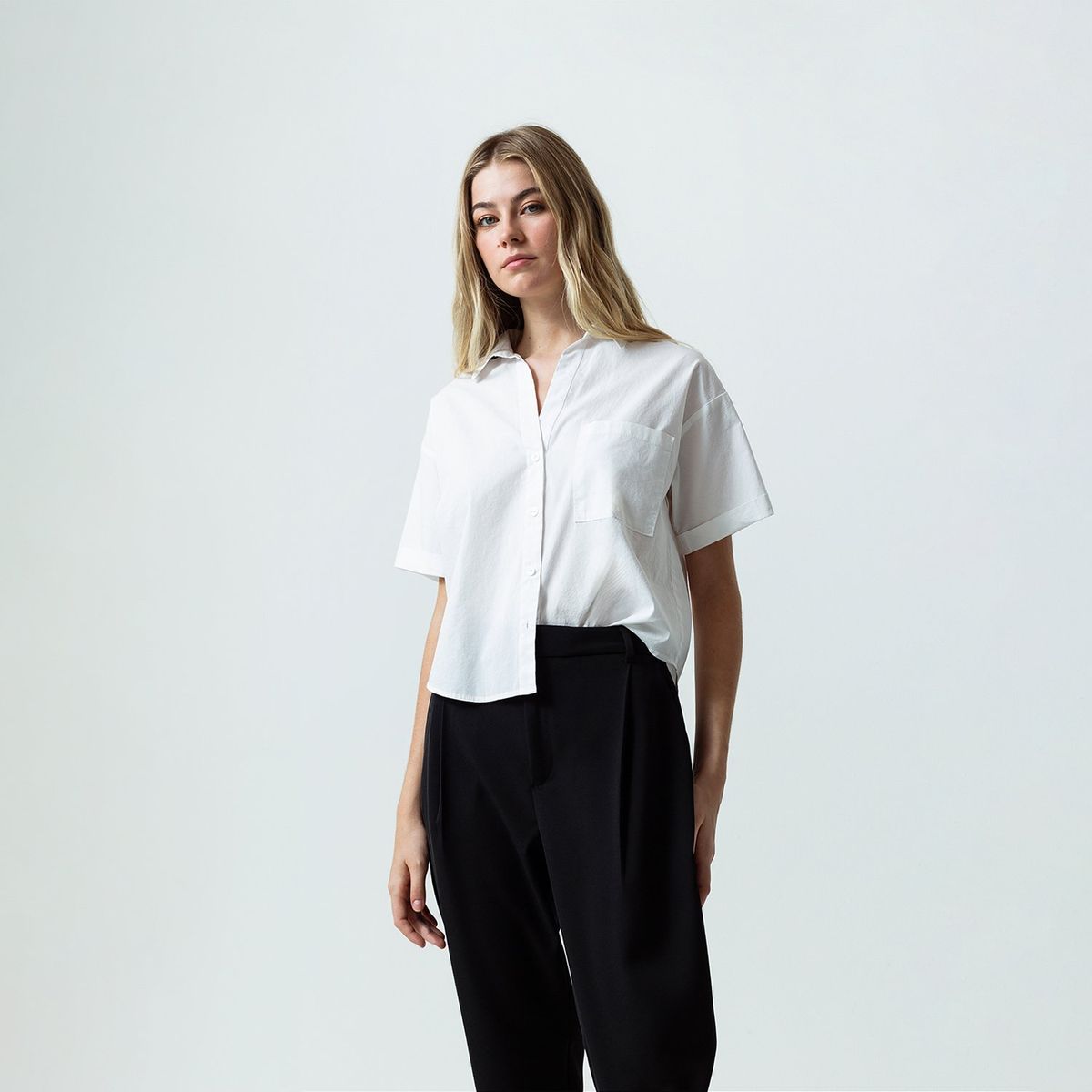 NAF NAF - Blusa Manga Corta 100% Algodón Mujer Naf Naf