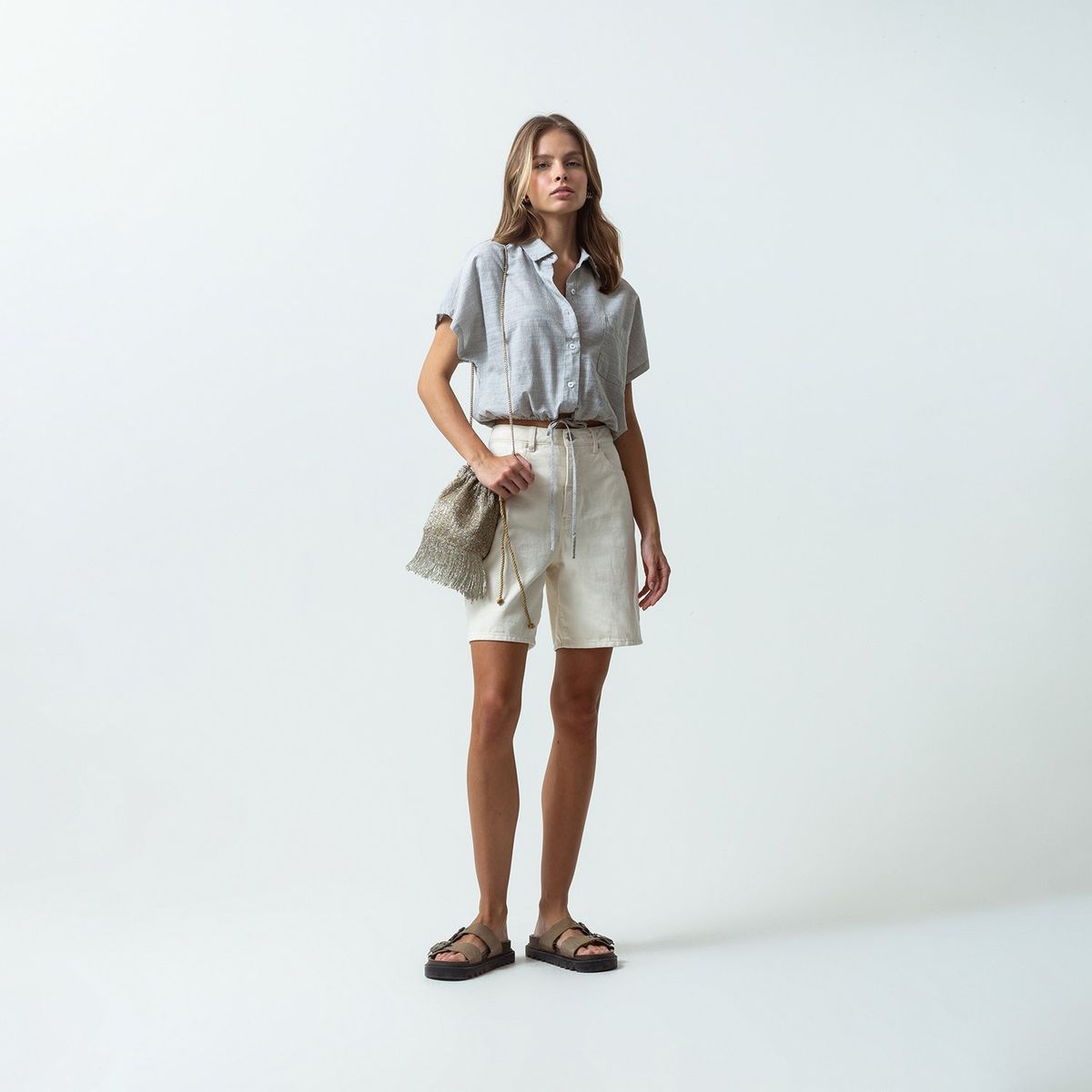 NAF NAF - Blusa Manga Corta 100% Algodón Mujer Naf Naf