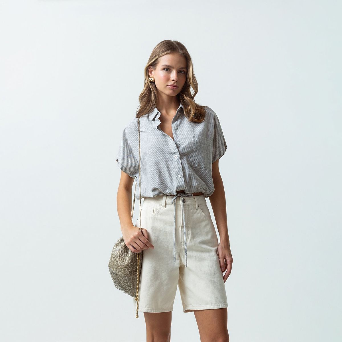 NAF NAF - Blusa Manga Corta 100% Algodón Mujer Naf Naf