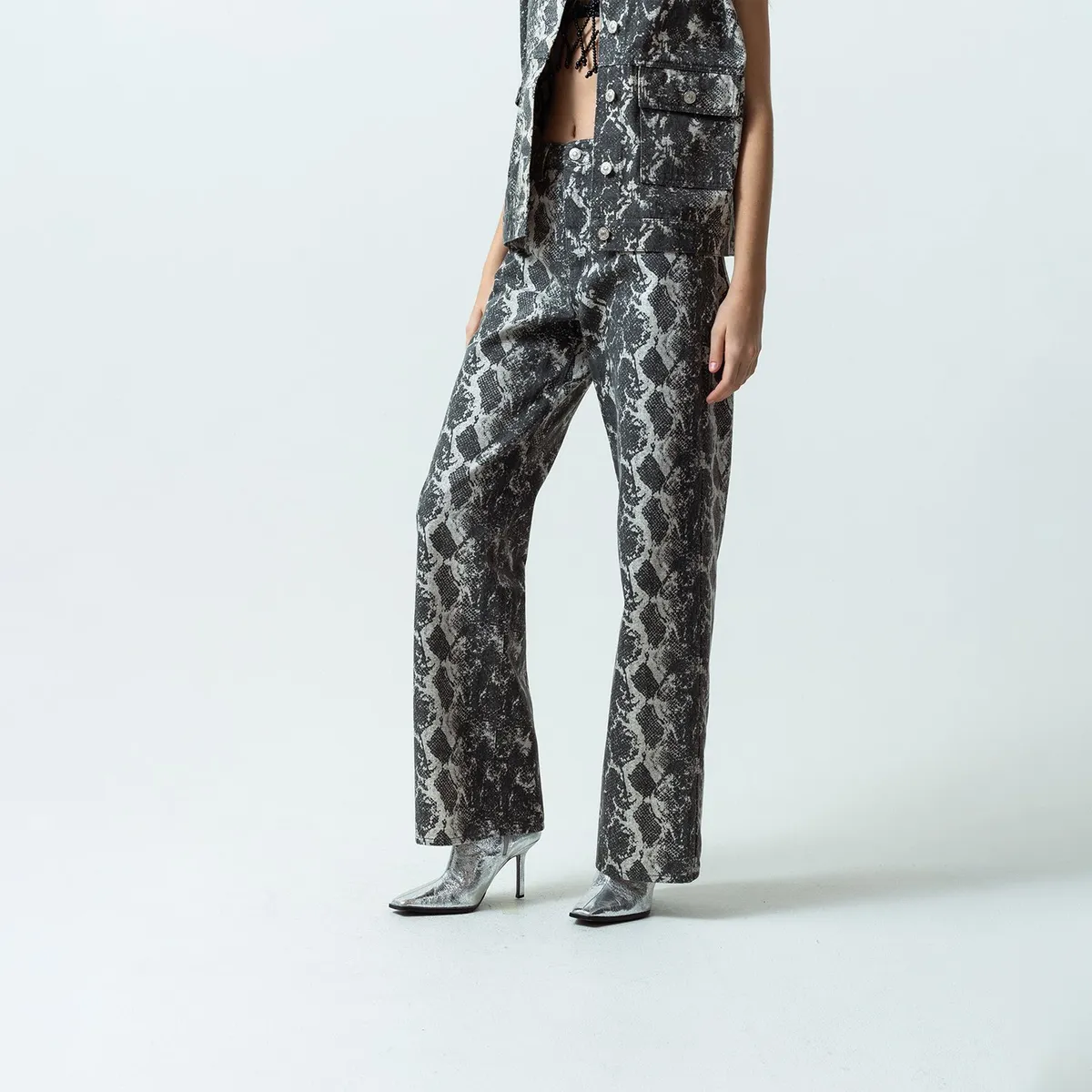 NAF NAF - Pantalón Wide 100% Algodón Mujer Naf Naf