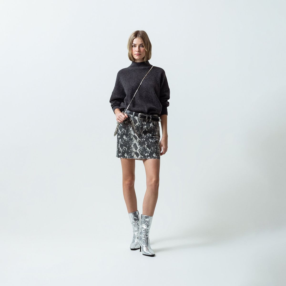 NAF NAF - Falda Corta 100% Algodón Mujer Naf Naf