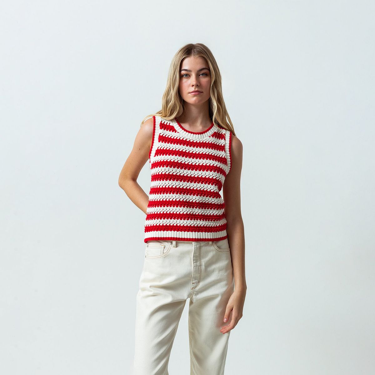 NAF NAF - Polo Sin Mangas 100% Algodón Mujer Naf Naf